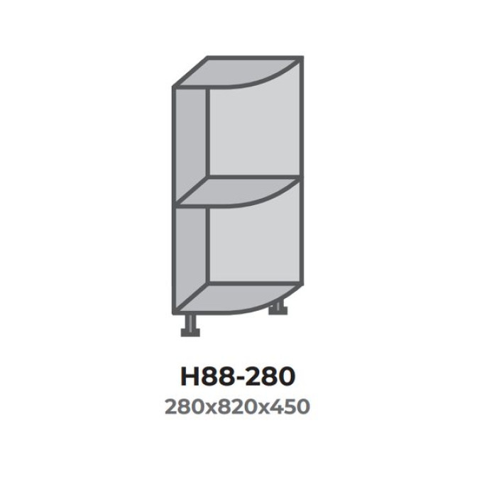 Кухонна секція Н88-280 нижня 450 радіусне відкрите Модерн Еверест  