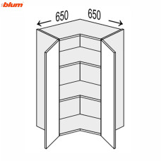 Кухонна секція Мері верхня Кут 90° 650х650/900 2дв Pro Blum MR-594W/9003gl MiroMark