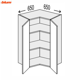 Кухонна секція Мері верхня Кут 90° 650х650/900 2дв Pro Blum MR-594W/9003gl MiroMark