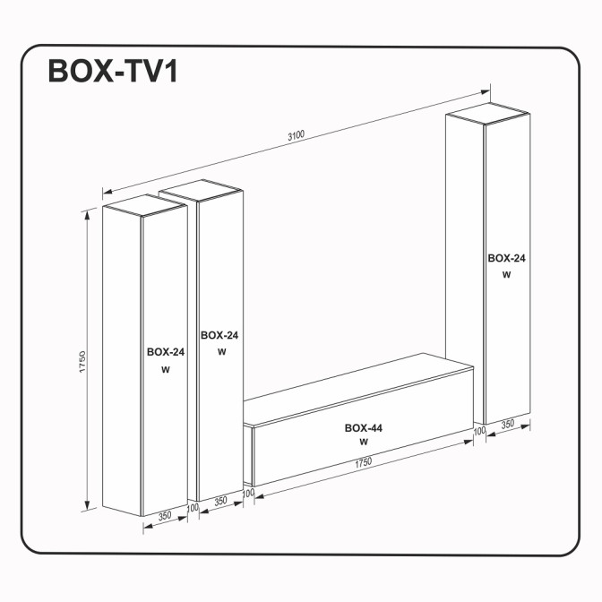 Комплект у вітальню BOX TV1 MiroMark