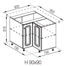 Кухонна секція нижня 90*90 Валенсія Світ меблів