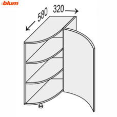 Кухонна секція Мері нижня 30НЗР/820 1дв Радіусне закінчення Pro Blum MR-034W/9003gl MiroMark