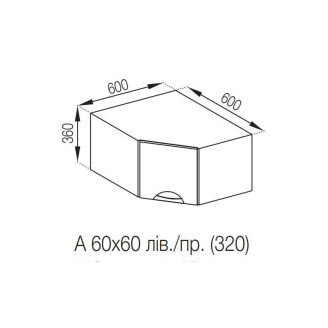 Кухонная секция антресоль А 60*60 Адель Люкс Мир мебели