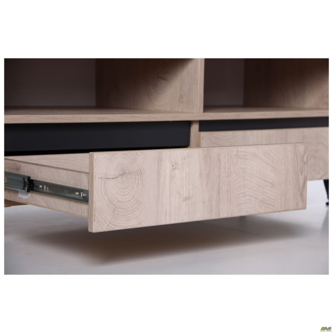 Тумба под ТВ Pluto TV-1 (1200х450х500) Дуб Эндгрейн / Черный Графит AMF