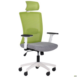Кресло Uran White HR сиденье Сидней-20/спинка Сетка SL-06 салатовая AMF