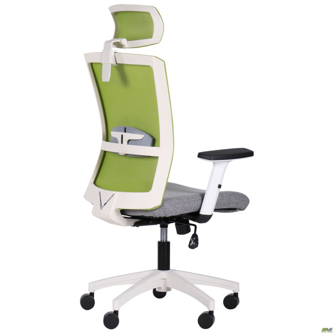 Кресло Uran White HR сиденье Сидней-20/спинка Сетка SL-06 салатовая AMF