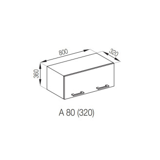 Кухонная секция антресоль А 80 (320) Марта Мир мебели
