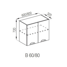 Кухонная секция верхняя В 80 Адель Люкс Мир мебели