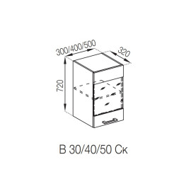 Кухонная секция верхняя В 30 Ск Марта Мир мебели