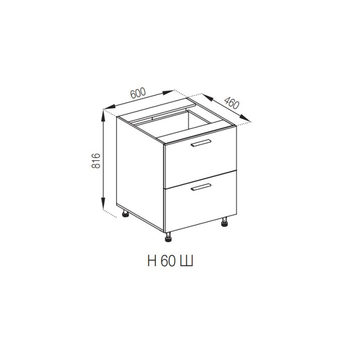 Кухонна секція нижня Н 60 Ш FAVORIT Б'янка Світ меблів