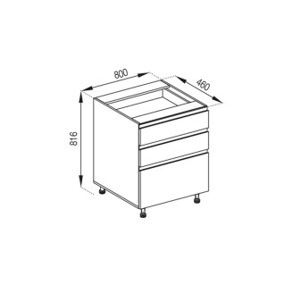 Кухонна секція нижня Н 80 3Ш (2 + 1) FAVORIT Влада Світ меблів 