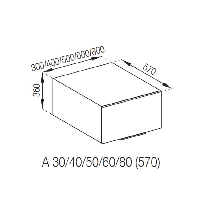 Кухонная секция антресоль А 80 (570) Алиса Мир мебели