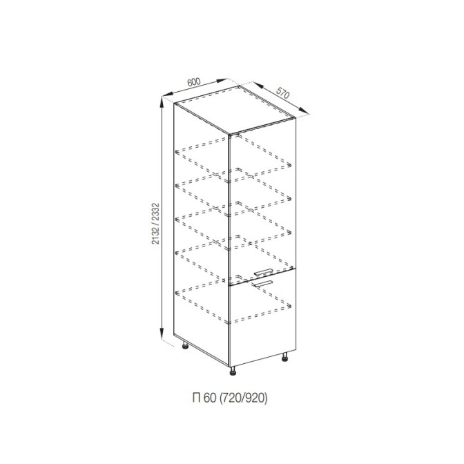 Кухонна секція пенал П 60 Б'янка Світ меблів