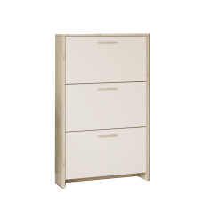 Тумба для обуви 3Дв Дуб Белый / Сатин Рене Мир Мебели