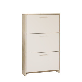 Тумба для обуви 3Дв Дуб Белый / Сатин Рене Мир Мебели