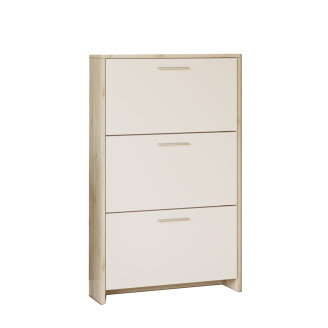 Тумба для взуття 3Дв Дуб Білий / Сатін Рене Світ Меблів