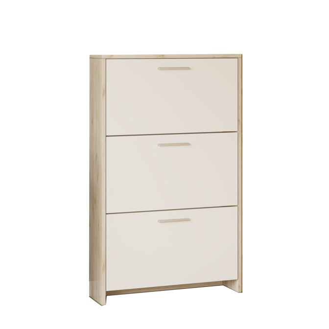 Тумба для взуття 3Дв Дуб Білий / Сатін Рене Світ Меблів