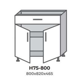 Кухонная секция Н75-800 нижняя 800 одна шухляда две дв. Оптима Эверест  