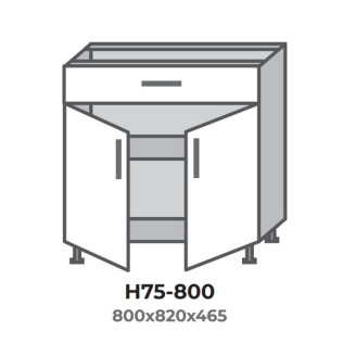 Кухонна секція Н75-800 нижня 800 один шухляда дві дв. Оптима Еверест  