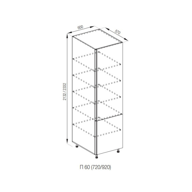 Кухонная секция пенал П 60 (h-920) Софи Мир мебели 