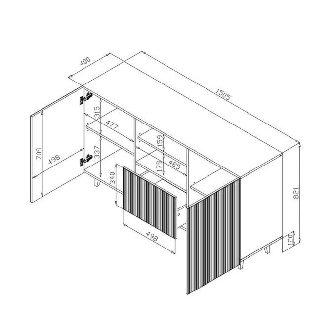 Комод Pafos RTV 150 2D1S Cama