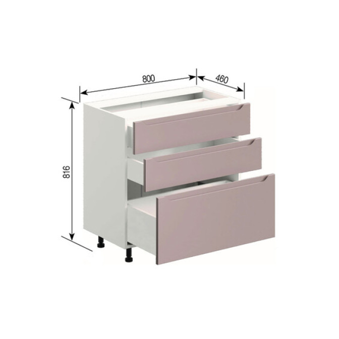 Кухонная секция нижняя Н 60 3Ш (1 + 2) FAVORIT Зарина Мир мебели