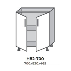 Кухонна секція Н82-700 нижня 700 два фасади Оптима Еверест  