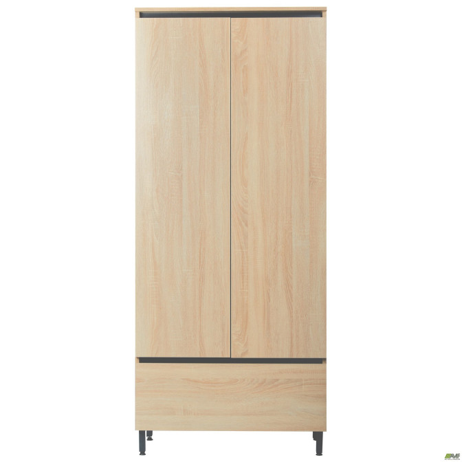 Шкаф гардеробный Welcome (810х400х1960Н) Черный графит, Дуб Сонома AMF
