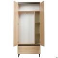 Шкаф гардеробный Welcome (810х400х1960Н) Черный графит, Дуб Сонома AMF