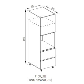 Кухонная секция пенал П 60 ДШ LUX Влада Мир мебели 