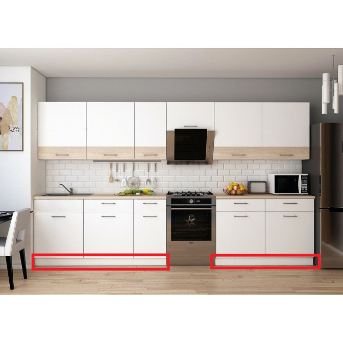 Цоколь МДФ в ПВХ пленке (в цвет фасадов) 2400х100 (шт.) Киевский стандарт Цоколь МДФ в ПВХ пленке (в цвет фасадов) 2400х100 (шт.) Киевский стандарт