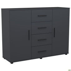 Комод City-423 четыре ящика две двери (1340х420х1000Н) Антрацит AMF