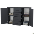 Комод City-423 четыре ящика две двери (1340х420х1000Н) Антрацит AMF