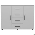 Комод City-423 четыре ящика две двери (1340х420х1000Н) Белый AMF