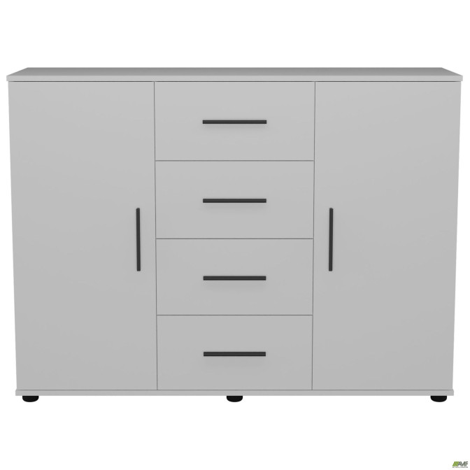 Комод City-423 четыре ящика две двери (1340х420х1000Н) Белый AMF