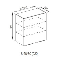 Кухонная секция верхняя В 80 (h-920) Милана Мир мебели 