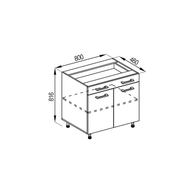 Кухонная секция нижняя Н 80 ДШ LUX Марта Мир мебели