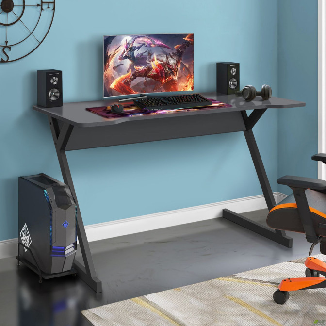 Стол компьютерный Dexter DX1200 (1200х600х750Н) черный графит/серый Шифер AMF Стол компьютерный Dexter DX1200 (1200х600х750Н) черный графит/серый Шифер AMF