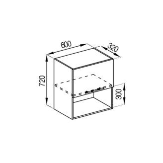 Кухонна секція верхня 60 Б п/мікрохв. Адель Світ меблів