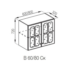 Кухонна секція верхня В 80Ск Валенсія Світ меблів