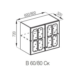 Кухонна секція верхня В 80Ск Валенсія Світ меблів