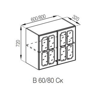 Кухонная секция верхняя В 80Ск Валенсия Мир мебели