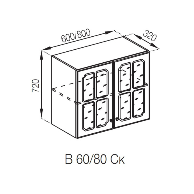 Кухонна секція верхня В 80Ск Валенсія Світ меблів