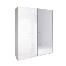 Шкаф-купе с зеркалом 2,0x2,1 Белла / Bella Глянец Белый MiroMark BL-15-WB