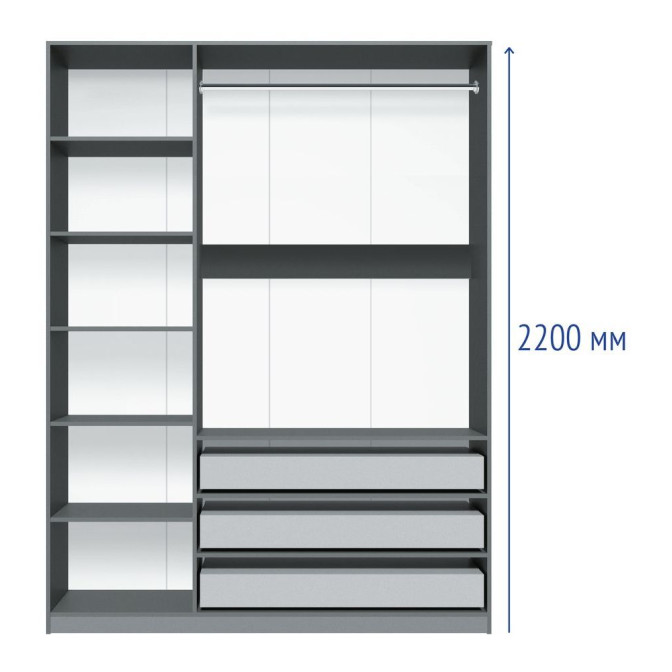 Шкаф 3Д3Ш Бейз 2200 Київський Стандарт