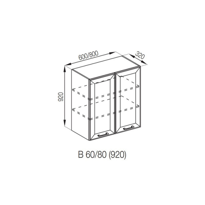 Кухонная секция верхняя В 60 (h-920) Марго Мир мебели