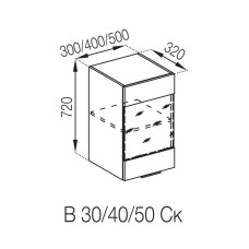 Кухонная секция верхняя В 40Ск Алиса Мир мебели 