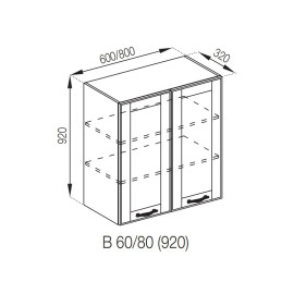 Кухонная секция верхняя В 60 (h-920) Доминика Мир мебели