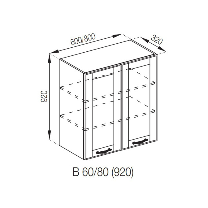 Кухонная секция верхняя В 60 (h-920) Доминика Мир мебели