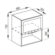 Кухонная секция верхняя В 60 Б п/мікрохв. Анна Мир мебели